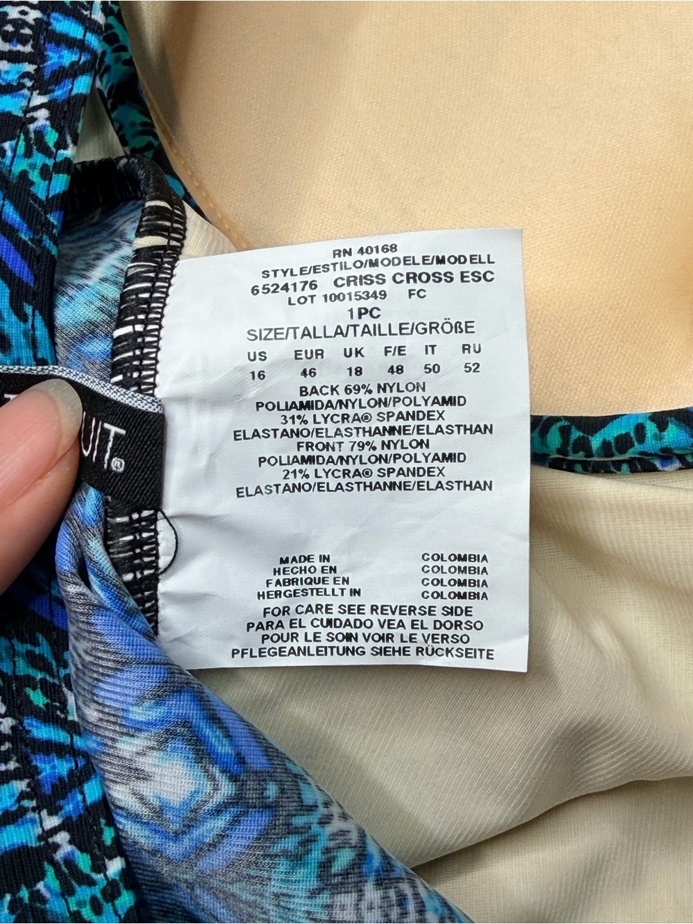 NWT Miraclesuit Mosaica Criss Cross Escape Swimsuit Size 16 - Picture 9 of 13